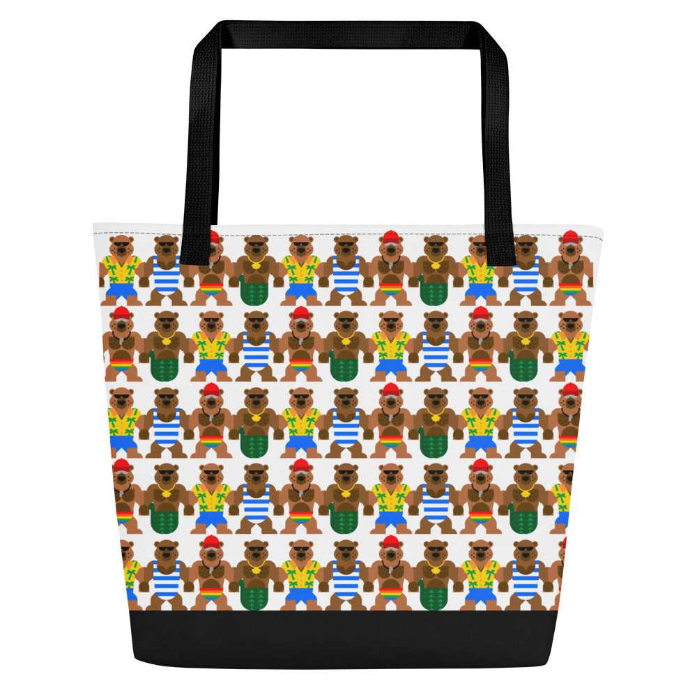 Bears of Summer Beach Tote - Black
