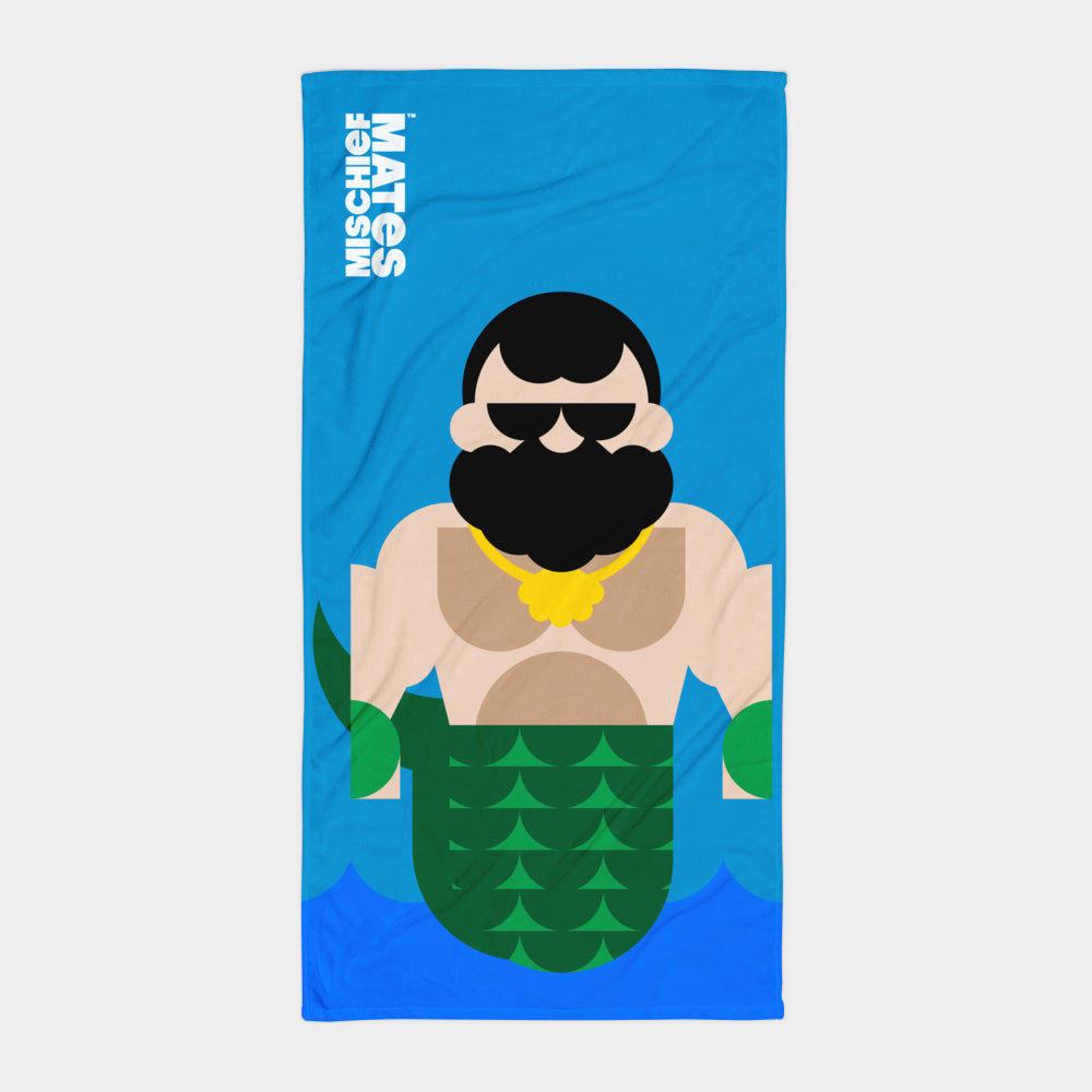 Triton the Merman Beach Towel