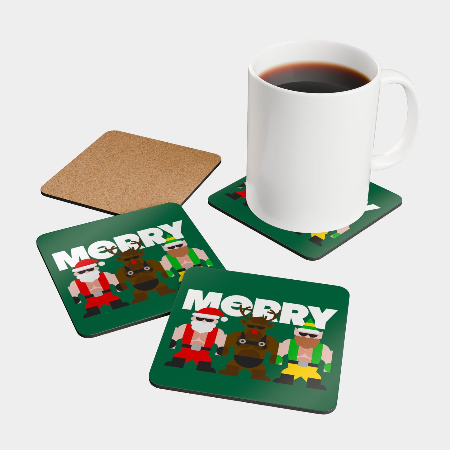 Merry Corkwood Coaster Set