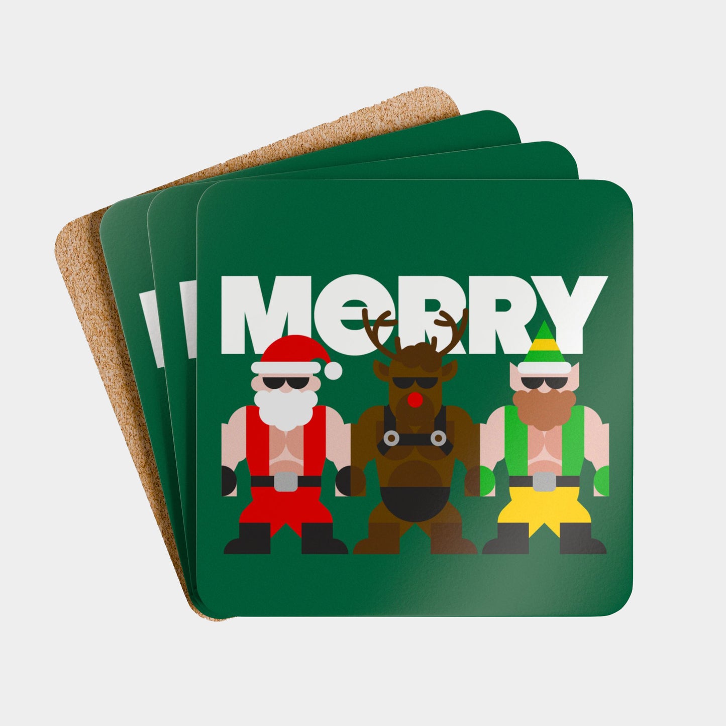 Merry Corkwood Coaster Set