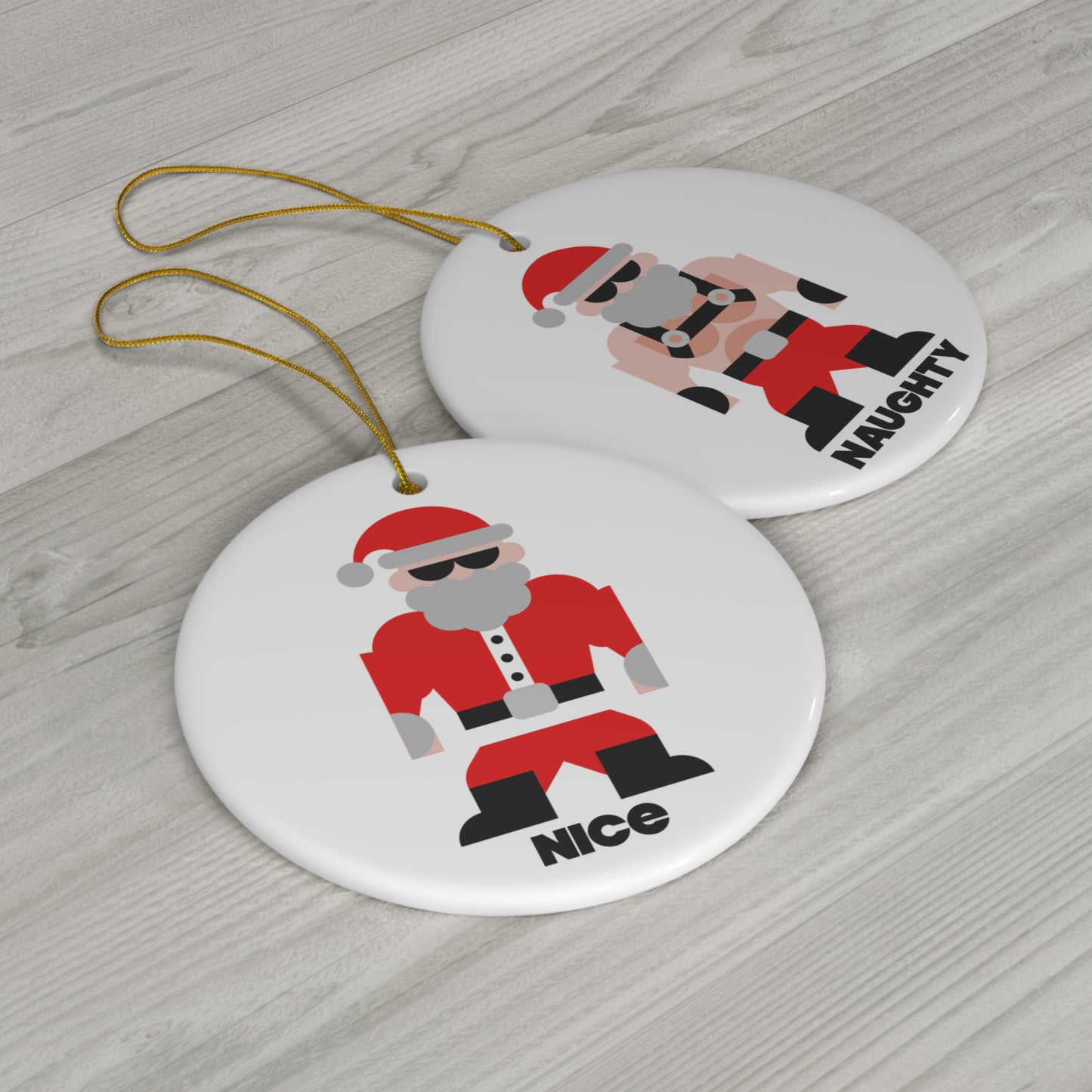 Naughty & Nice Santa Ornament