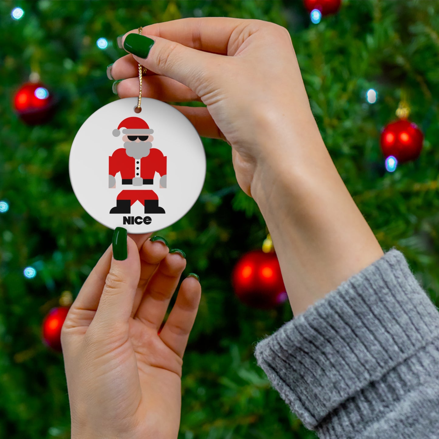 Naughty & Nice Santa Ornament