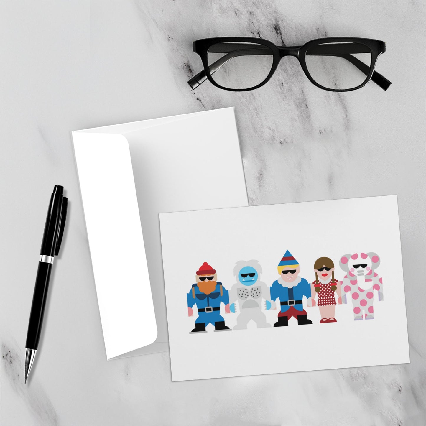 Merry Misfits Christmas Card 10-Pack – Blank Inside