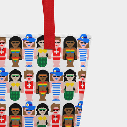 Girls of Summer Beach Tote - Red