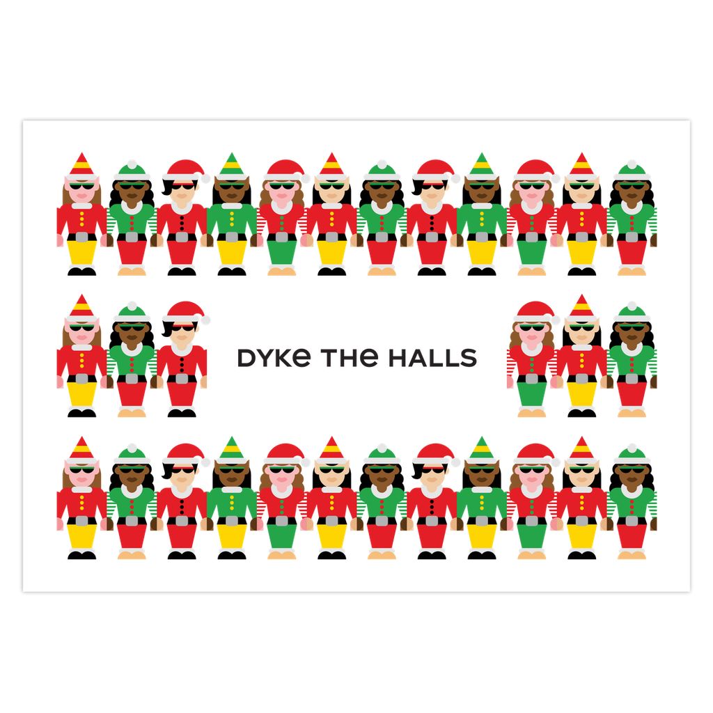 Dyke the Halls Christmas Card 10-Pack – Blank Inside