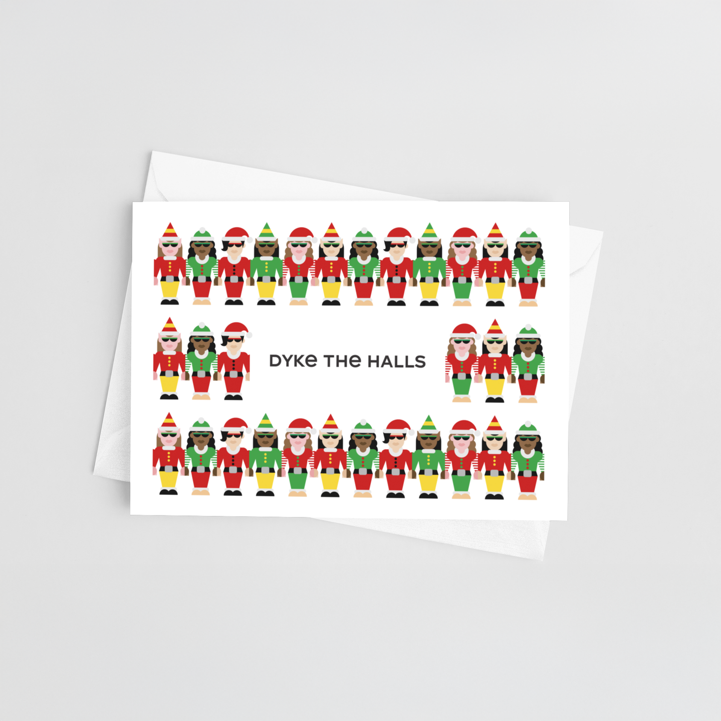 Dyke the Halls Christmas Card 10-Pack – Blank Inside
