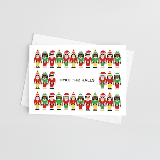 Dyke the Halls Christmas Card 10-Pack – Blank Inside