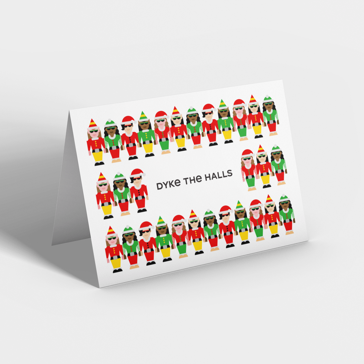 Dyke the Halls Christmas Card 10-Pack – Blank Inside
