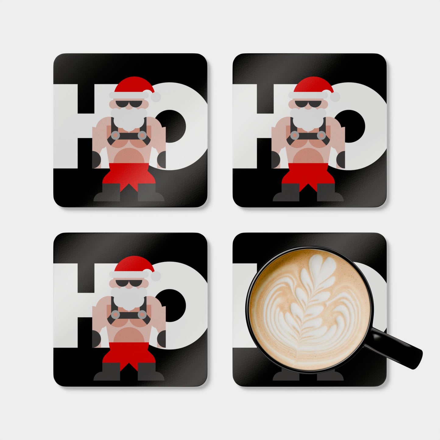 Ho Ho Ho Santa Coaster Set