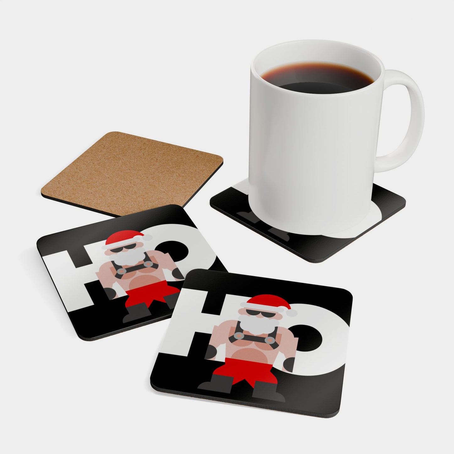 Ho Ho Ho Santa Coaster Set