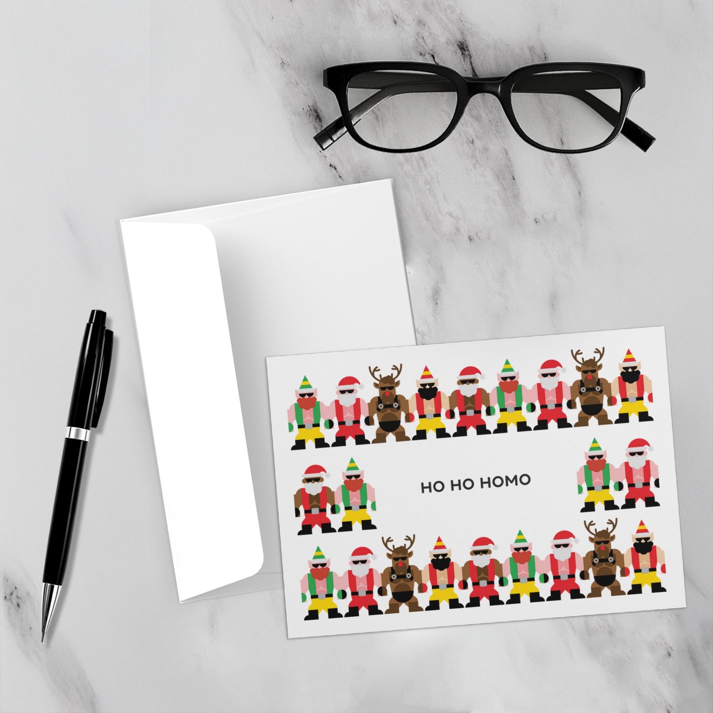 Ho Ho Homo Card 10-Pack – Blank Inside