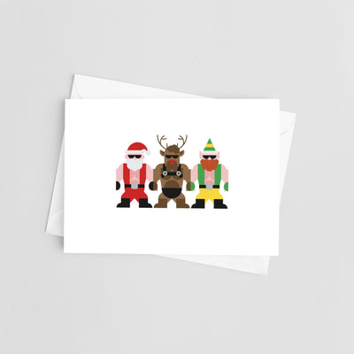Merry Gay Trio Christmas Card 10-Pack – Blank Inside