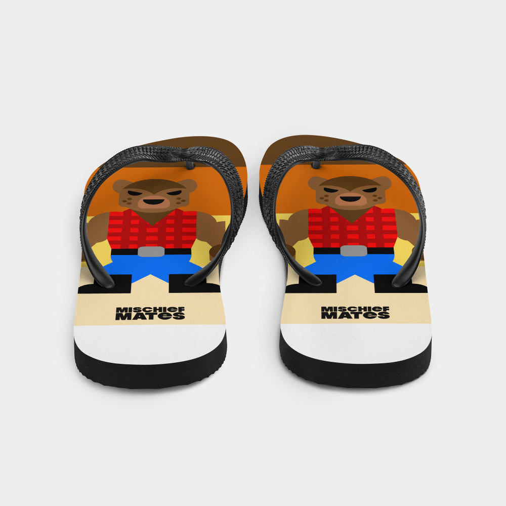 Grizz the Bear Flip-Flops