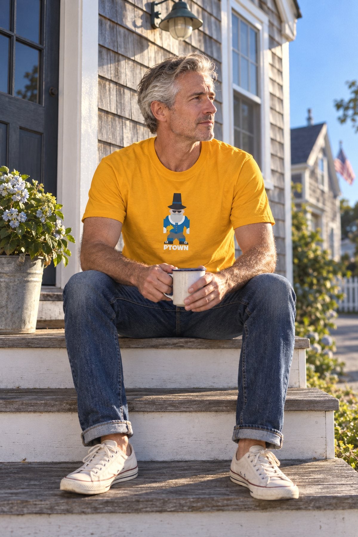 Someone wearing the PTown Crier Tee